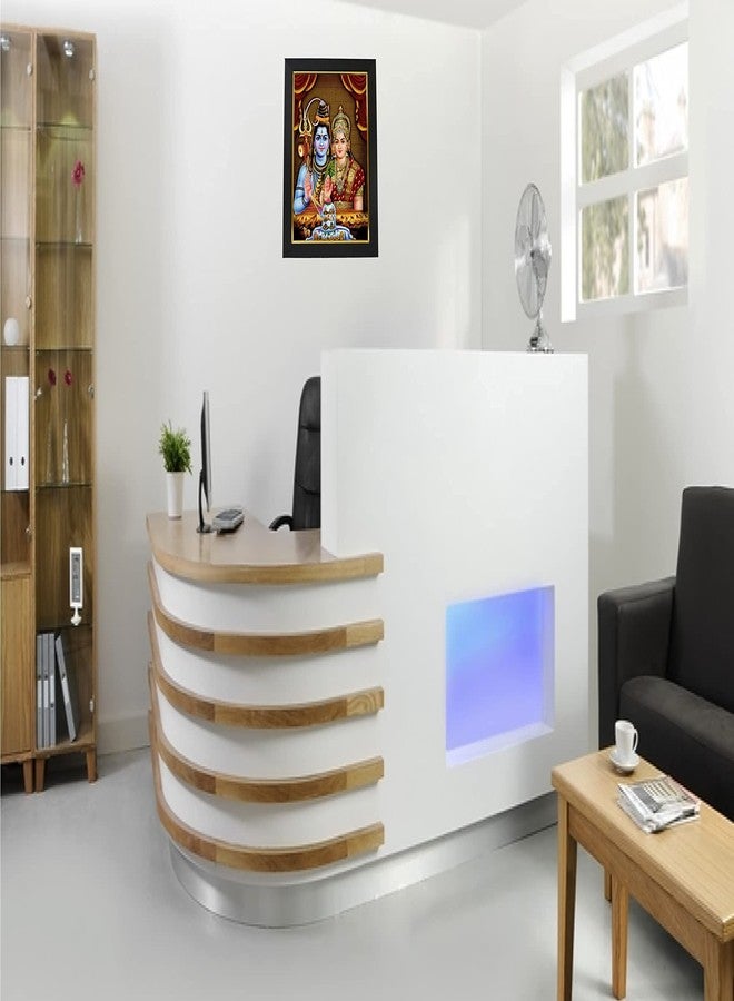 101Temples 101 Temples - Divinity Eternity Spirituality Shiva Parvathi God Wooden Photo Frame with Wall Hook, 1 Piece | 10” x 13”, Matt Finish - Image 4